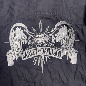 Harley Davidson Shirt Mens LT Screamin Eagle Wings Elbow Patches Embroidered